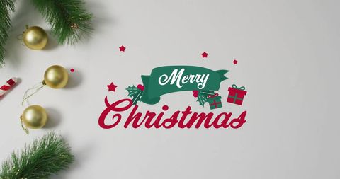 Festive Merry Christmas Graphics with Holiday Decorations