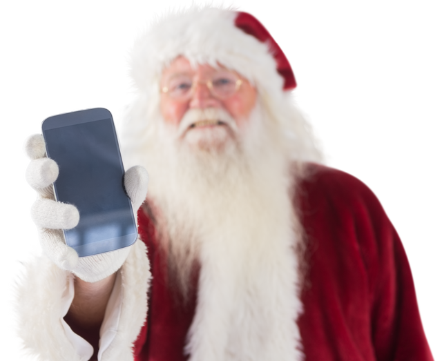 Transparent Santa Claus Showing Smartphone Display - Download Free Stock Videos Pikwizard.com