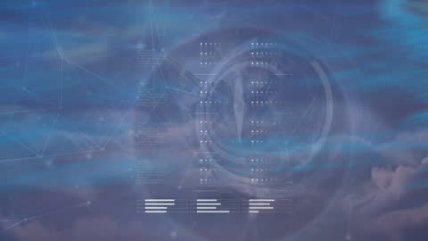 Futuristic Digital Interface Abstract Blue Design with Global Network Elements
