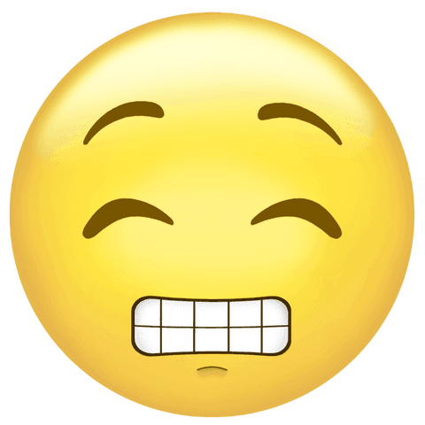 grinning emoticon with clenched teeth on transparent background - Download Free Stock Videos Pikwizard.com