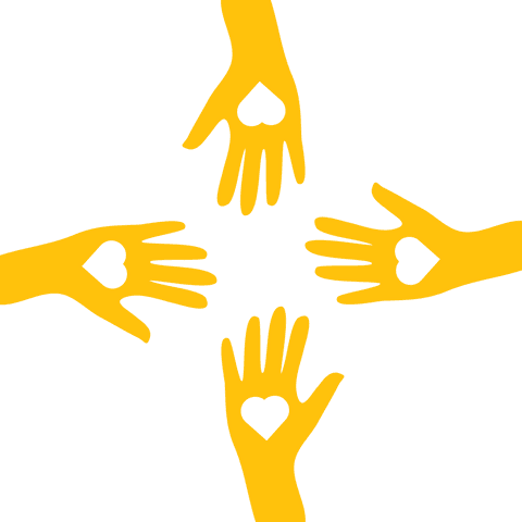 yellow hands reaching with heart symbols on transparent background - Download Free Stock Videos Pikwizard.com
