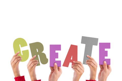 Hands Holding Colorful CREATE Word on Transparent Background - Download Free Stock Videos Pikwizard.com