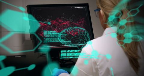 Scientist Analyzing Data on High-Tech Computer in Laboratory - Download Free Stock Images Pikwizard.com
