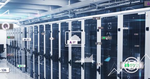 Data Processing and Network Servers in Futuristic Data Center - Download Free Stock Images Pikwizard.com
