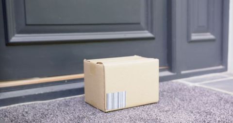 Parcel Delivery Box on Doorstep of Home Entryway - Download Free Stock Images Pikwizard.com