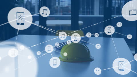 Digital Networking Concept Over Architecture Workstation