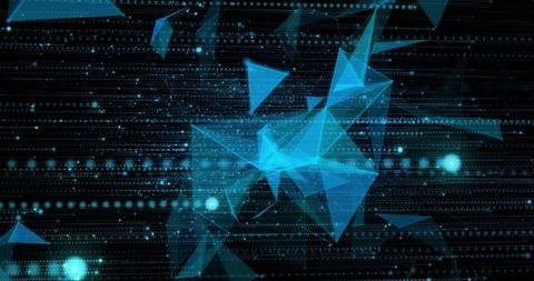 Abstract Digital Technology Network with Blue Geometric Shapes - Download Free Stock Images Pikwizard.com