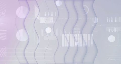 This digital illustration features financial data depicted on a wavy light background, symbolizing modern business analysis and global connections. Ideal for use in presentations on finance, data analysis, technology advancements or advertising campaigns portraying business innovations.