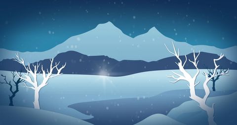 Serene Winter Landscape with Falling Snow and Bare Trees - Download Free Stock Images Pikwizard.com