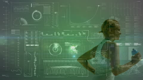 Futuristic Fitness Interfaces and Technology on Beach Run