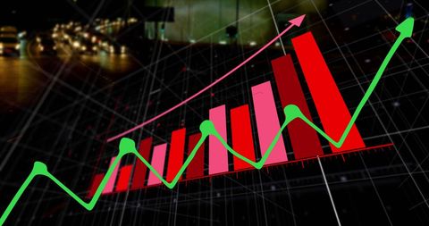 Rising Graph over Cityscape Symbolizing Global Business Growth - Download Free Stock Images Pikwizard.com