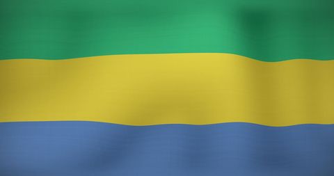 Waving Gabon Flag Displaying National Colors