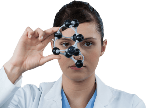 scientist holding transparent molecular model for analysis - Download Free Stock Videos Pikwizard.com