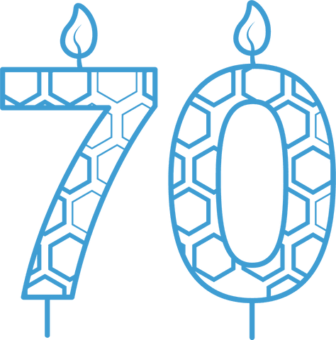 transparent 70th birthday candle vector with blue hexagon pattern - Download Free Stock Videos Pikwizard.com