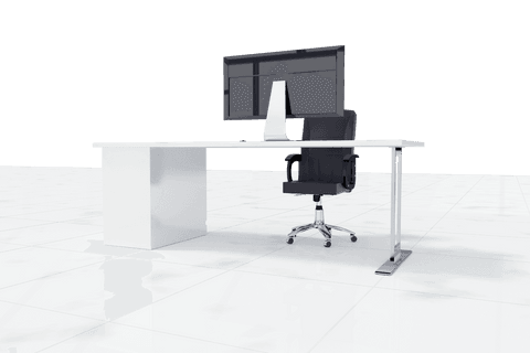 modern office workspace with transparent monitor and furniture - Download Free Stock Videos Pikwizard.com