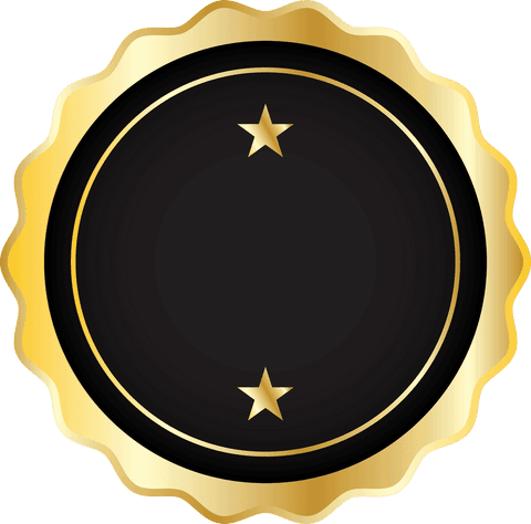 elegant gold black badge with stars on transparent background - Download Free Stock Videos Pikwizard.com