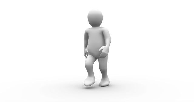 3D Model Walking Figure Against White Background - Download Free Stock Images Pikwizard.com