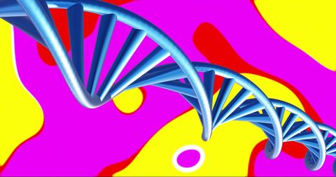 Blue DNA Strand On Vivid Abstract Background - Download Free Stock Images Pikwizard.com