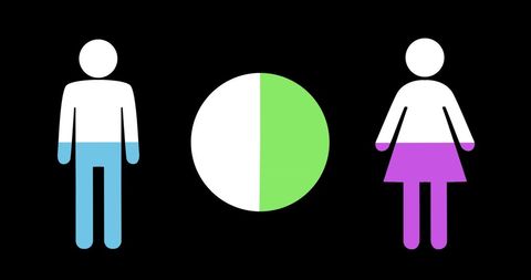 Gender equality infographic on black background