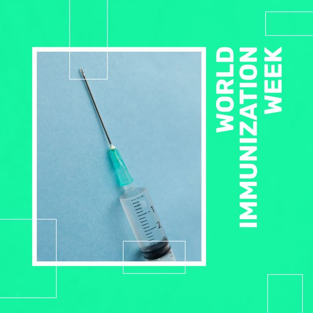 World Immunization Week Promotion with Syringe and Needle - Download Free Stock Templates Pikwizard.com