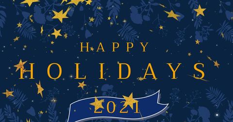 Festive Happy Holidays Greeting Card with Falling Stars - Download Free Stock Images Pikwizard.com
