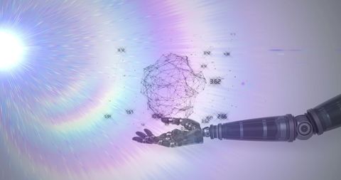 Futuristic Robot Hand with Data Connection Network - Download Free Stock Images Pikwizard.com