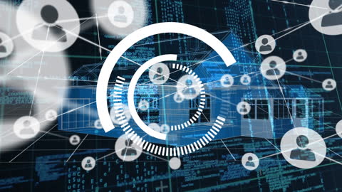 Interactive Digital Network Concept with Data Overlay