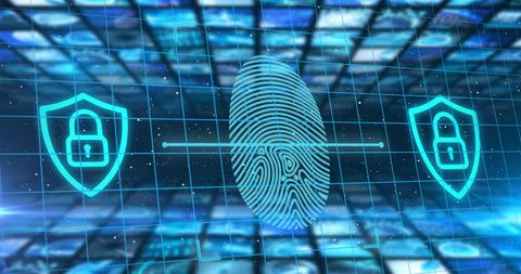 Biometric Fingerprint Scanner and Security Padlocks Concept - Download Free Stock Images Pikwizard.com