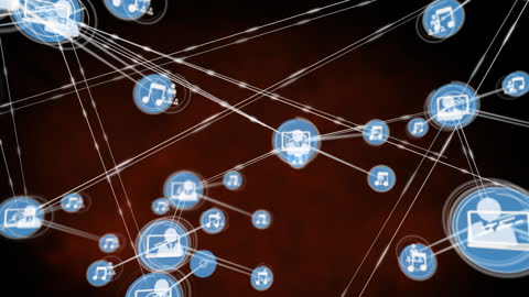 Global Network Digital Connections with Multimedia Icons