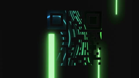 Futuristic Neon Lights and Digital QR Design