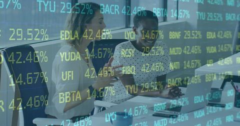 Diverse Businesswomen Analyzing Stock Market Data on Laptop - Download Free Stock Images Pikwizard.com