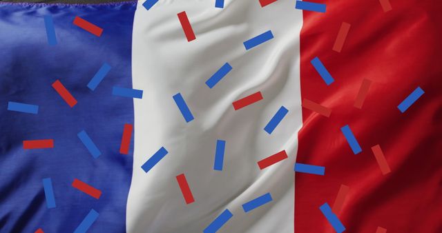 French Flag with Flying Confetti Celebrating National Day - Download Free Stock Images Pikwizard.com