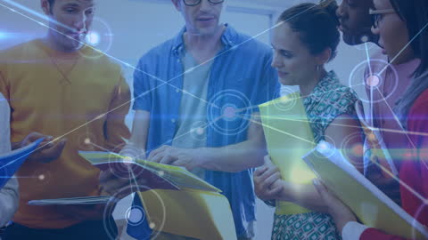 Diverse Team Collaborating with Abstract Network Overlay