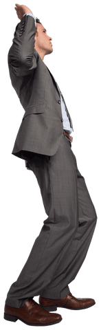 Transparent Businessman Posing with Animated Gesture