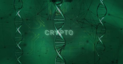 crypto text over dna strands and network connections - Download Free Stock Images Pikwizard.com