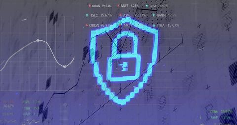 Digital Security in Finance with Data Overlay - Download Free Stock Images Pikwizard.com