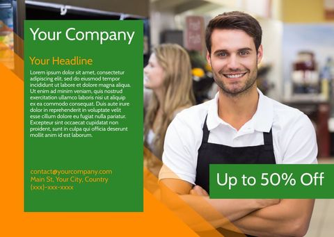 Supermarket Employee Advertising Retail Sale Upto 50% Off - Download Free Stock Templates Pikwizard.com
