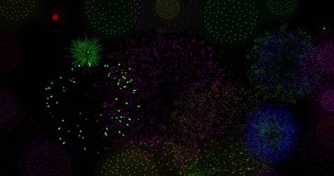 Vivid Fireworks Display on Black Background - Download Free Stock Images Pikwizard.com