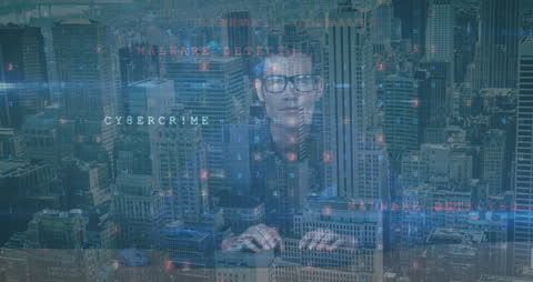 Young Professional Battling Cybercrime in Urban Environment