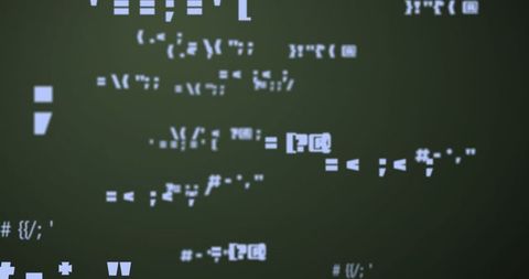 Abstract digital data visual with glitch effect on dark background