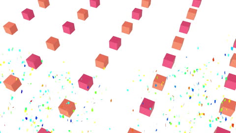 Colorful Cubes and Glittering Particles Digital Display