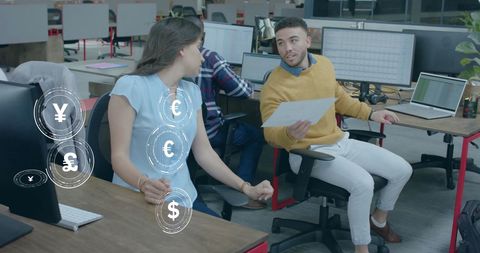 Global finance team discussing currency data solutions