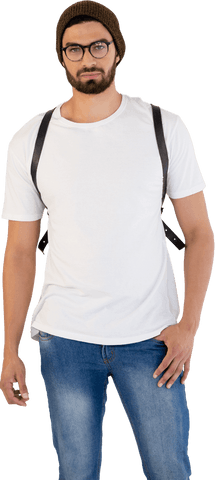 Transparent Portrait of Young Man in Casual Fashion with Beard - Download Free Stock Videos Pikwizard.com