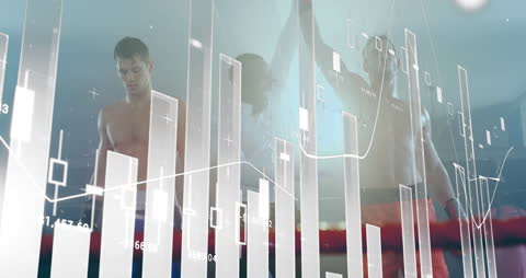 Overlay of Boxing Action with Financial Data Charts
