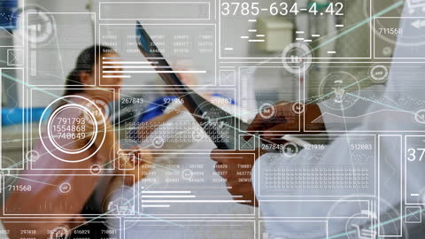 Futuristic Chemical Technology with Digital Interface Overlay