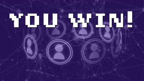 Futuristic Digital Interface with 'You Win' Message