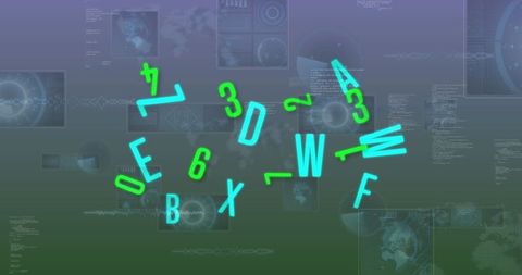 Digital Numbers Hovering Over Data Screens - Download Free Stock Images Pikwizard.com