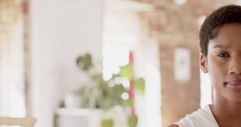 Confident African American Businesswoman in Bright Office Environment