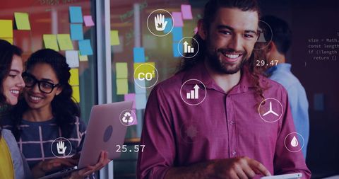 Sustainable Business Innovation with Young Diverse Team in Office