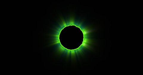 Bright Green Light Encircling Dark Circle on Black Background - Download Free Stock Images Pikwizard.com